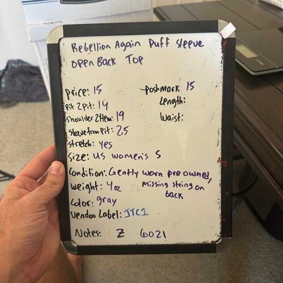 Rebellion Again Puff Sleeve Open Back Top US Women's S - Picture 8 of 8